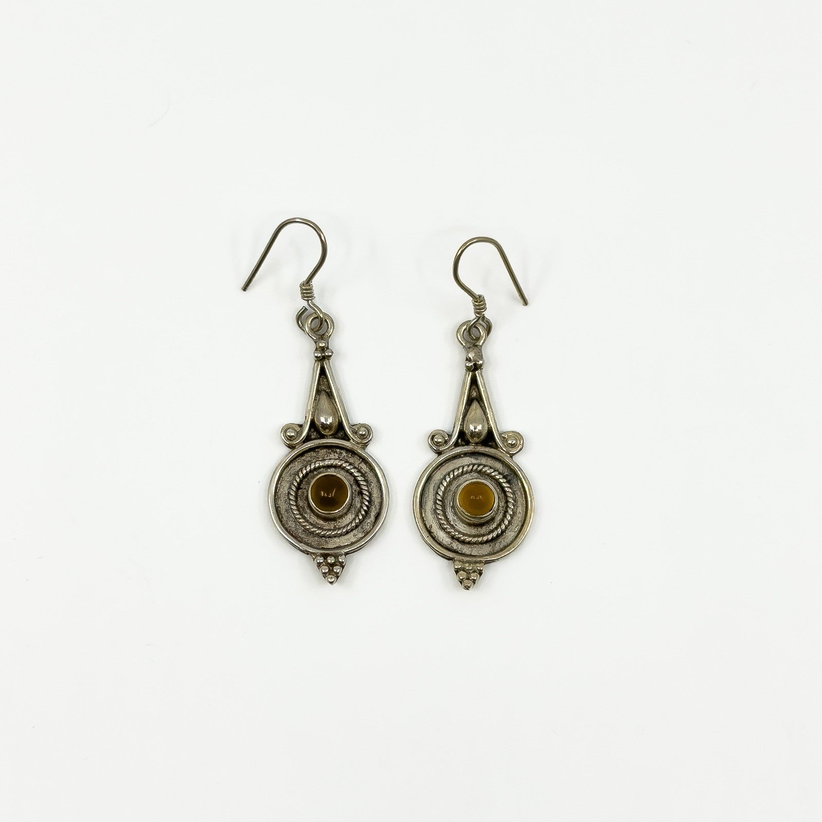 Sterling Silver Orante Dangly Earrings 925