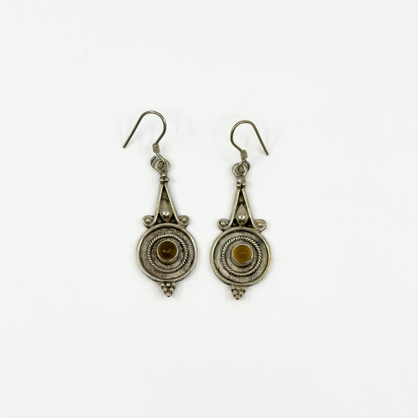 Sterling Silver Orante Dangly Earrings 925