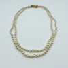 Vintage 9ct Gold Cultured Double Row Pearl 17” Necklace 375