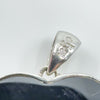 9ct White Gold Diamond & Onyx Heart Pendant / Charm 