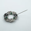 Large Vintage Sterling Silver Floral Green Chalcedony Brooch 925 Bernard Instone