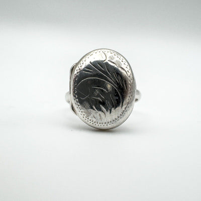 Vintage Secret Locket Ring in Sterling Silver 925 Size N - O