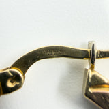 Chunky Vintage 9ct Gold Tri Coloured Twisted Hoop Earrings 375