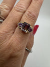 Chunky 9ct Gold 4ct Amethyst Trilogy Ring Size N Engagement Stacking 