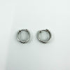 9ct White Gold Small Diamond Cut Huggie Hoop Earrings 375
