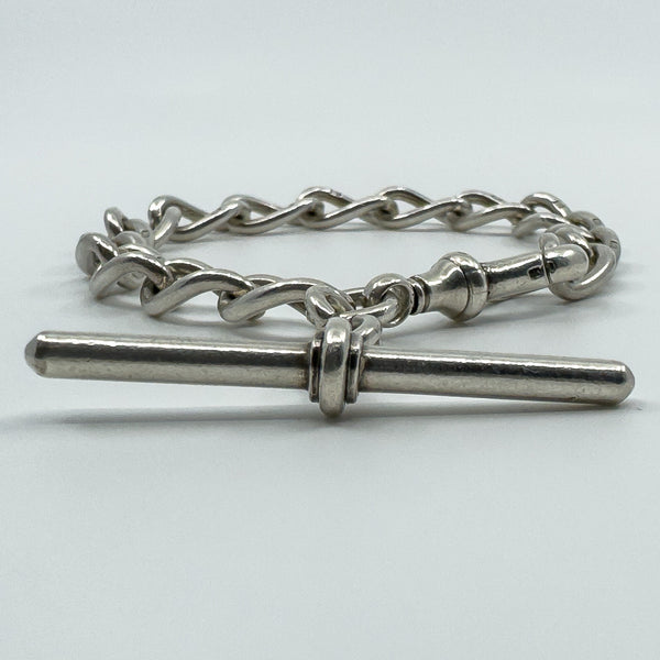 Antique Chunky Oval Links Bracelet with Dog Clip & T-Bar 925 31g