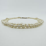 Vintage 9ct Gold Cultured Double Row Pearl 17” Necklace 375