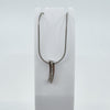 9ct White Gold 0.10ct Diamond Bar Drop Pendant & 16” Snake Chain 