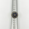 Antique Edwardian 14ct Gold Rose Cut Diamond & Sapphire Bombe Ring 585 Size O P