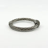 Chunky Twisted Sterling Silver CZ Oval Bangle / Bracelet 925