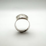 Large Chunky Oval Vintage Engraved Ring in Sterling Silver 925 Size P - Q by DPG