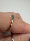 9ct Gold 0.48ct Blue Diamond Half Hoop Eternity Ring 375 Size N