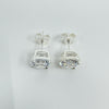 New Sterling Silver 4ct CZ Solitaire Stud Earrings 925