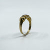 Antique 18ct Gold Diamond & Sapphire Boat Ring 750 Size M - N