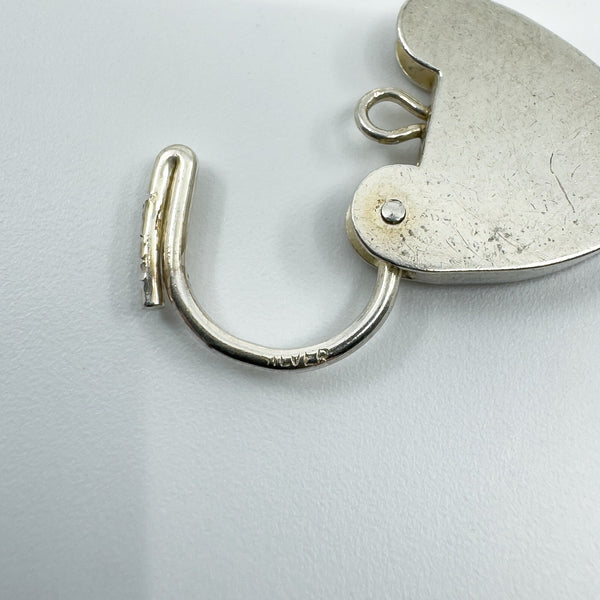 Vintage Sterling Silver 4 Bar Gate 7” Bracelet & Heart Padlock 925 (London 1978)