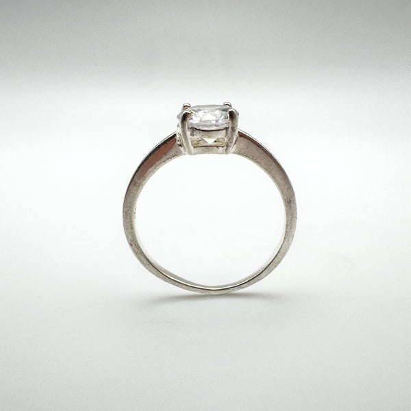 1ct CZ Solitaire Engagement Ring Sterling Silver Size M