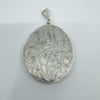 Large Sterling Silver Vintage Foliate Engraved Oval Locket 925 15g