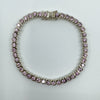 Sterling Silver 4.30ct Pink CZ Tennis 7.5” Bracelet 925