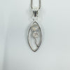 Sterling Silver Modernist Moonstone Pendant & 16” Box Chain / Necklace 925