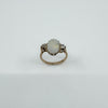 Antique 9ct Rose Gold 3ct Opal & Old Cut Diamond Ring 375 Size M