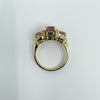 Chunky 9ct Gold 4ct Amethyst Trilogy Ring Size N Engagement Stacking 