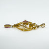 Rare Antique 15ct  Gold Pearl & Pink Tourmaline Lavalier Pendant Art Nouveau