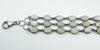 Vintage Sterling Silver 3x Row Moonstone 8.5" Bracelet 925