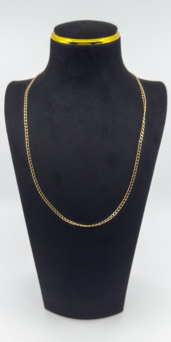 Vintage 9ct Rose Gold 21.5” Flat Curb Chain / Necklace 375 Unisex