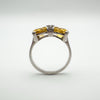 2.40ct Citrine & CZ Bow Ring in Sterling Silver 925 Size R Engagement Stacking