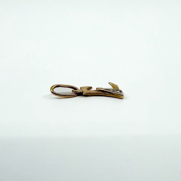 Tiny 14ct Gold Initial E CZ Pendant / Charm 585