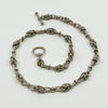 Vintage Sterling Silver 16” Byzantine Fancy Link Chain & T-Bar Toggle 925