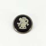 Vintage Sterling Silver Wedgewood Cupid Cherub Jasper Ware Cameo Brooch 925