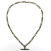 Vintage Sterling Silver 18” Figaro Chain Dog Clip & T-Bar Pendant 925