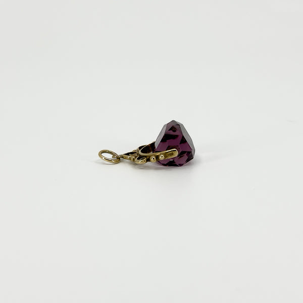 Vintage 9ct Gold Spinning Amethyst Fob / Pendant / Charm 375 (Birm 1965)