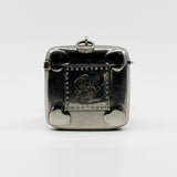 Large Antique 1904 Sterling Silver Reversible Vesta Case Engraved Locket 925