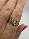 Vintage 9ct Gold Floral Engraved Buckle Ring 375 Size O 1/2
