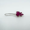 Sterling Silver 4.60ct Ruby Dangle Drop Earrings on Shepherd Hooks 925