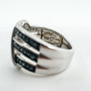 Sterling Silver Blue & White Diamond Eternity Band Ring Size L