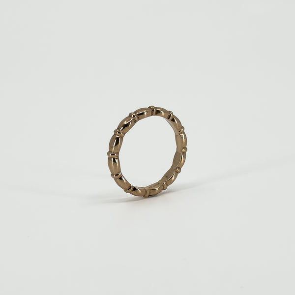 9ct Rose Gold Oval Links Full Band / Ring 375 Size N (London 2015)