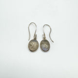 Vintage Moonstone Drop Shepherds Hook Earrings in Sterling Silver 925