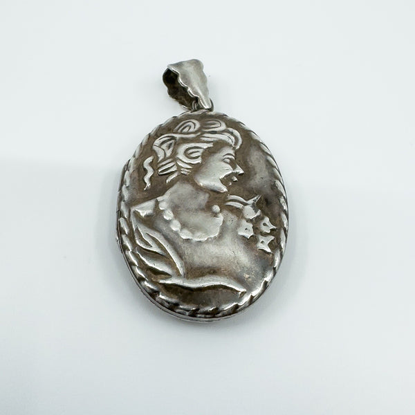 Vintage Sterling Silver  Double Sided Portrait Locket 925