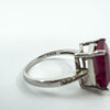 Large Sterling Silver 4.00ct Natural Ruby Solitiare Ring 925 Size K - L