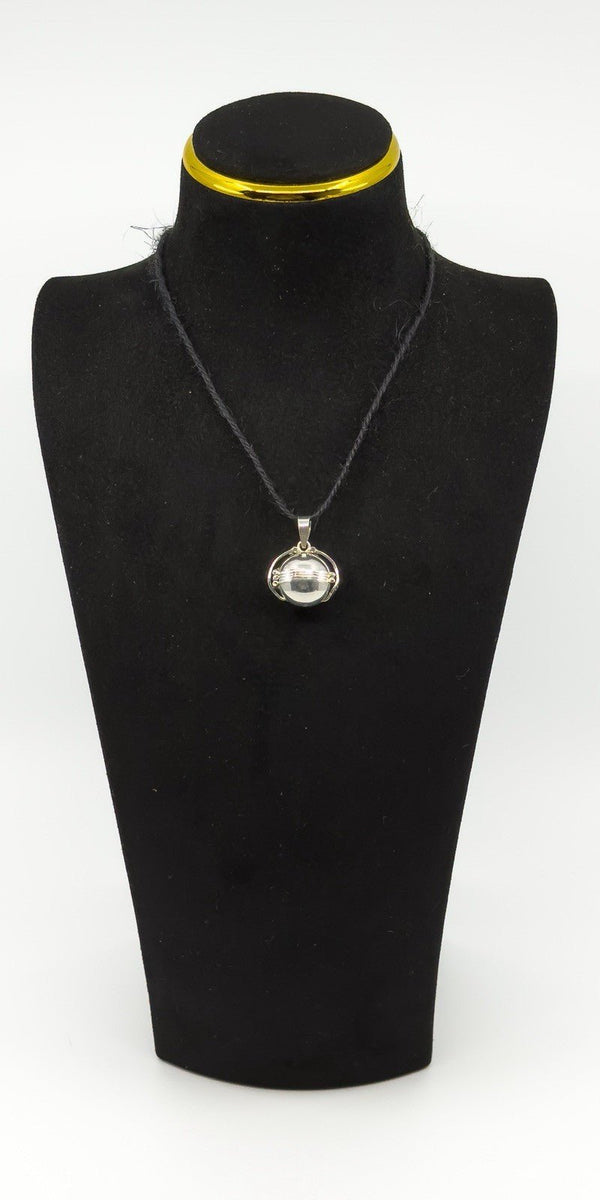 Vintage Sterling Silver Chunky Orb Photo Locket 925 