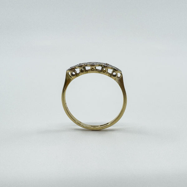 Vintage 18ct Gold Diamond 5x Stone Engagement Ring 750 Size K