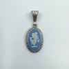 Vintage Sterling Silver Wedgewood Blue Jasper Ware Cameo Pendant 925 (1972)