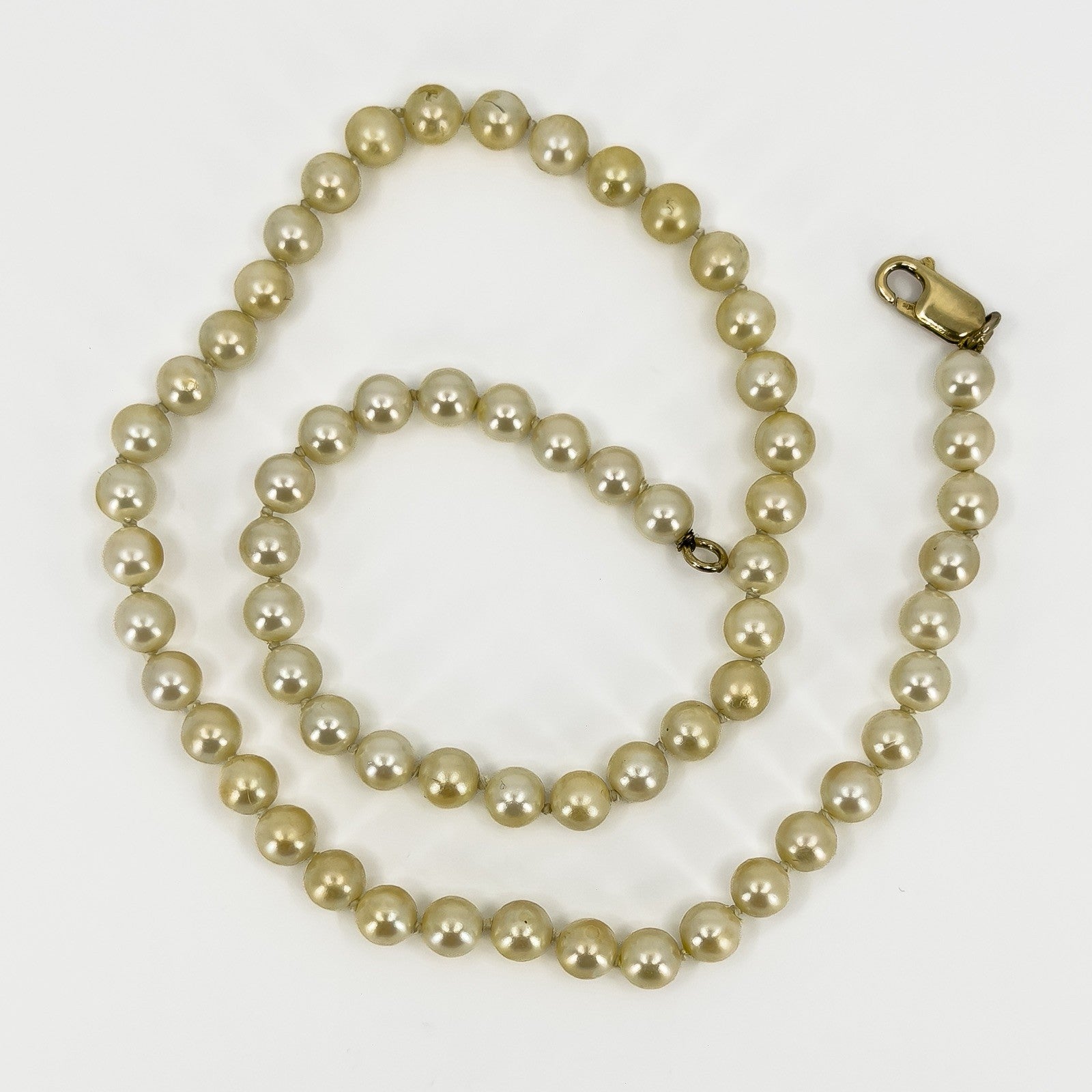 Sterling Silver Cream Freshwater Pearl 17.5" Necklace 925