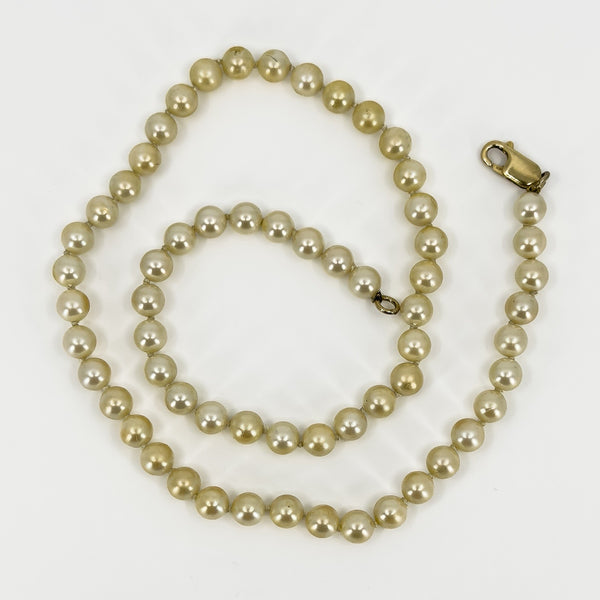 Sterling Silver Cream Freshwater Pearl 17.5" Necklace 925