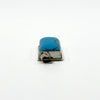 Large Chunky Sterling Silver Modernist Blue Turquoise Pendant 925