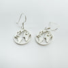 New World Map Earrings on Shepherd Hooks in Sterling Silver 925