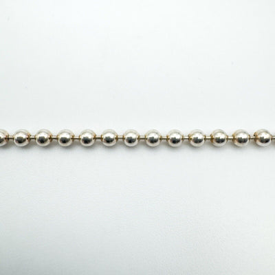 17.5” Beaded Ball Chain / Necklace in Sterling Silver 925 10g